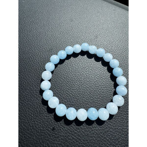 Aquamarine Bracelet Natural Authentic Stones 8mm